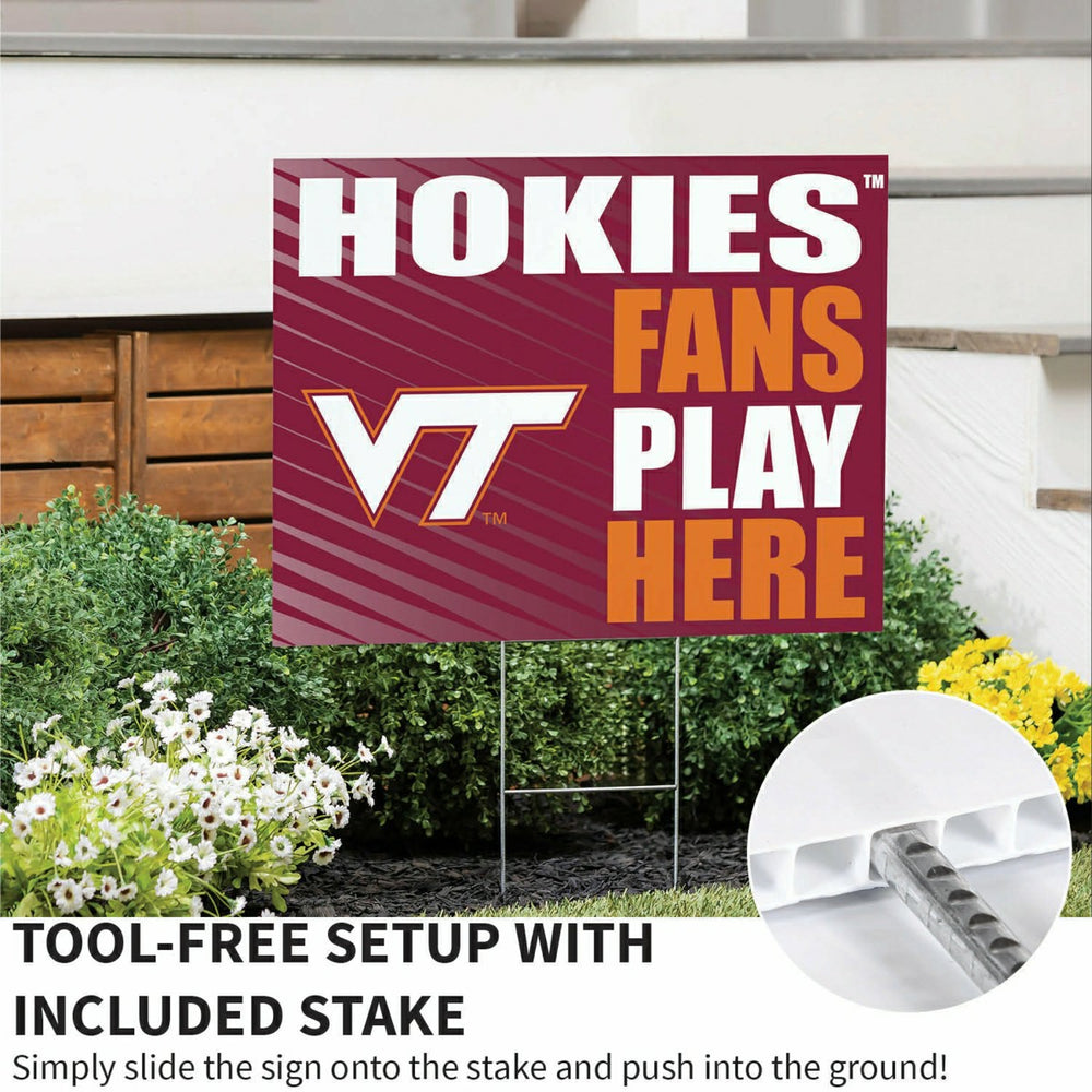 Virginia Tech Coroplast Yard Sign "Fans Play Here", Collegiate, Home