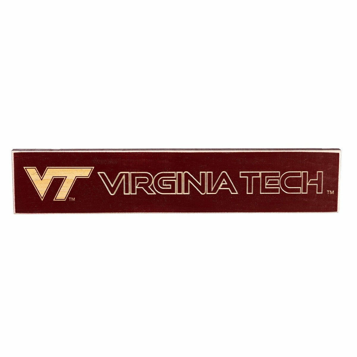 Virginia Tech Engraved Wood Sign, 3.5" x 18", Collegiate, Home