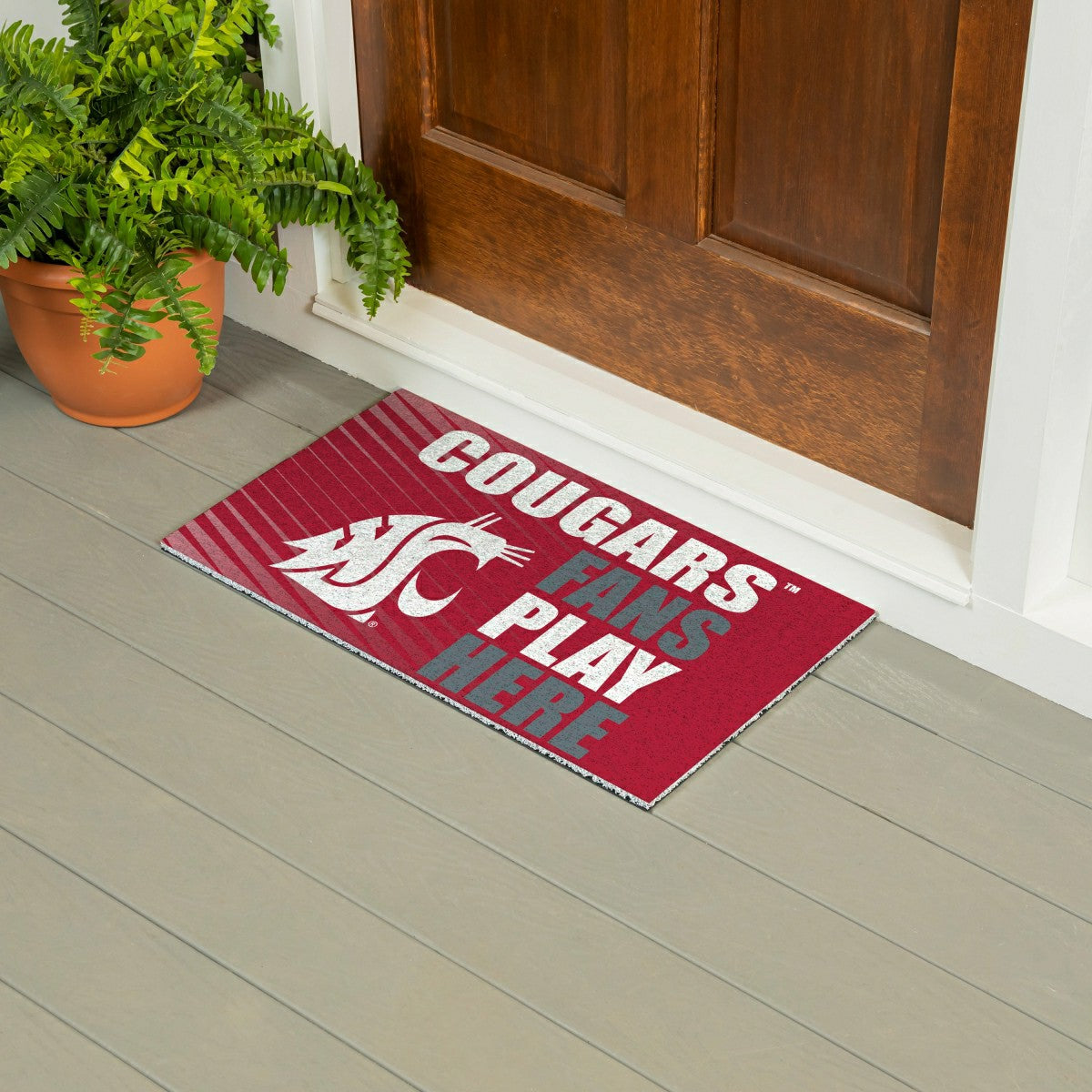 Washington State University Fan Mat, 28"x16", Collegiate