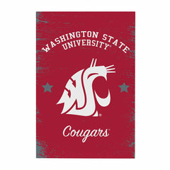 Washington State University Wood Wall Sign, 16x24, Collegiate, Home