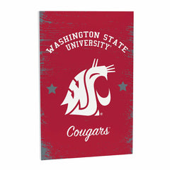 Washington State University Wood Wall Sign, 16x24, Collegiate, Home