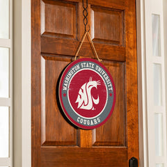Washington State University Round Door Décor with Hanging Rope, 18x18, Collegiate, Home