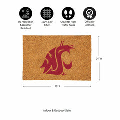 Washington State University Large Full Color Coir Mat, 36"x24", Collegiate