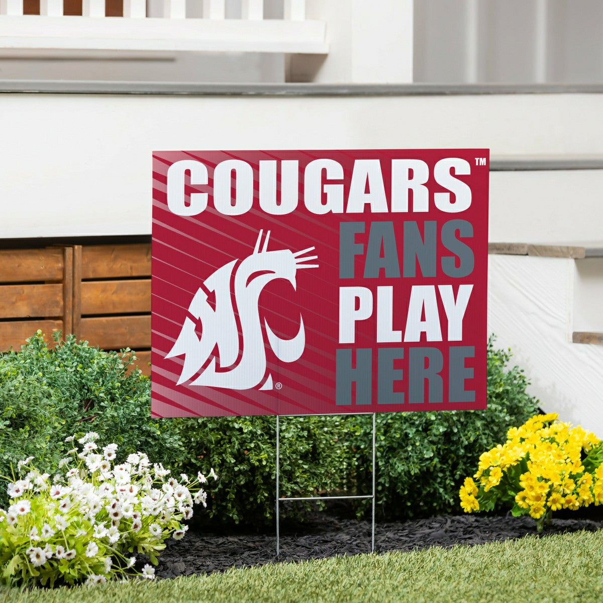 Washington State University Coroplast Yard Sign "Fans Play Here", Collegiate, Home