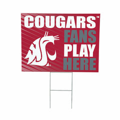 Washington State University Coroplast Yard Sign "Fans Play Here", Collegiate, Home