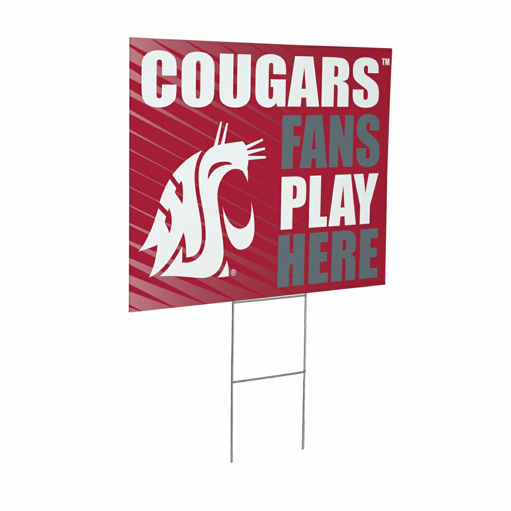 Washington State University Coroplast Yard Sign "Fans Play Here", Collegiate, Home