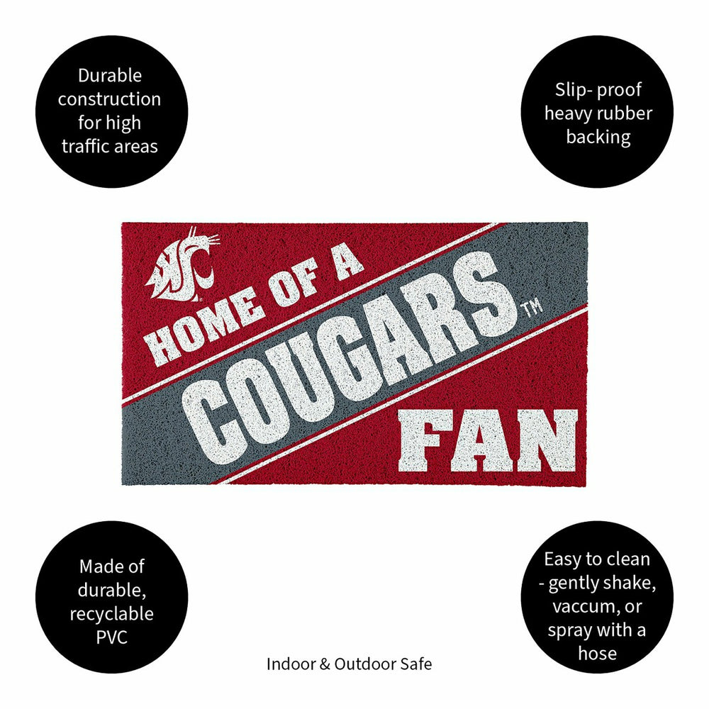 Washington State University, PVC Mat COLOR, Home of a Fan, Collegiate