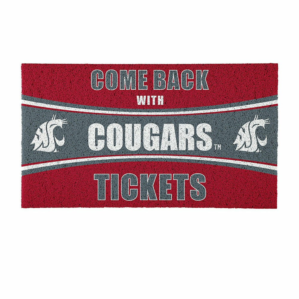 28" x 16" PVC Trapper Mat, Come Back with Tickets, Washington State Un, Collegiate