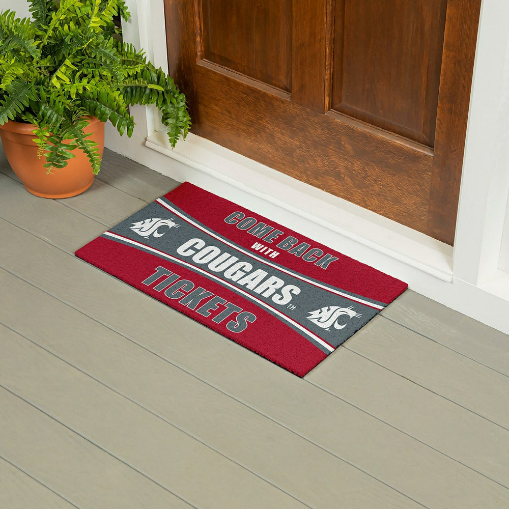 28" x 16" PVC Trapper Mat, Come Back with Tickets, Washington State Un, Collegiate
