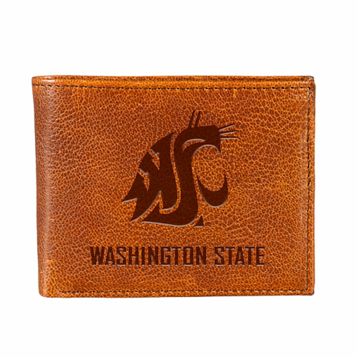Washington State University, Embossed 100% Genuine Tumbled Leather Pas, Collegiate, Home