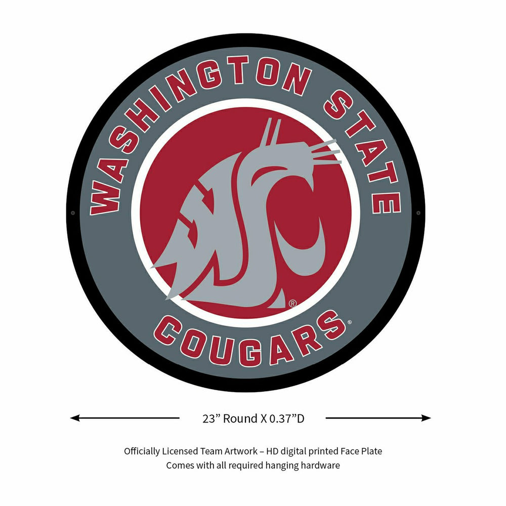LED Wall Decor, Round, Washington State University, Collegiate, Home