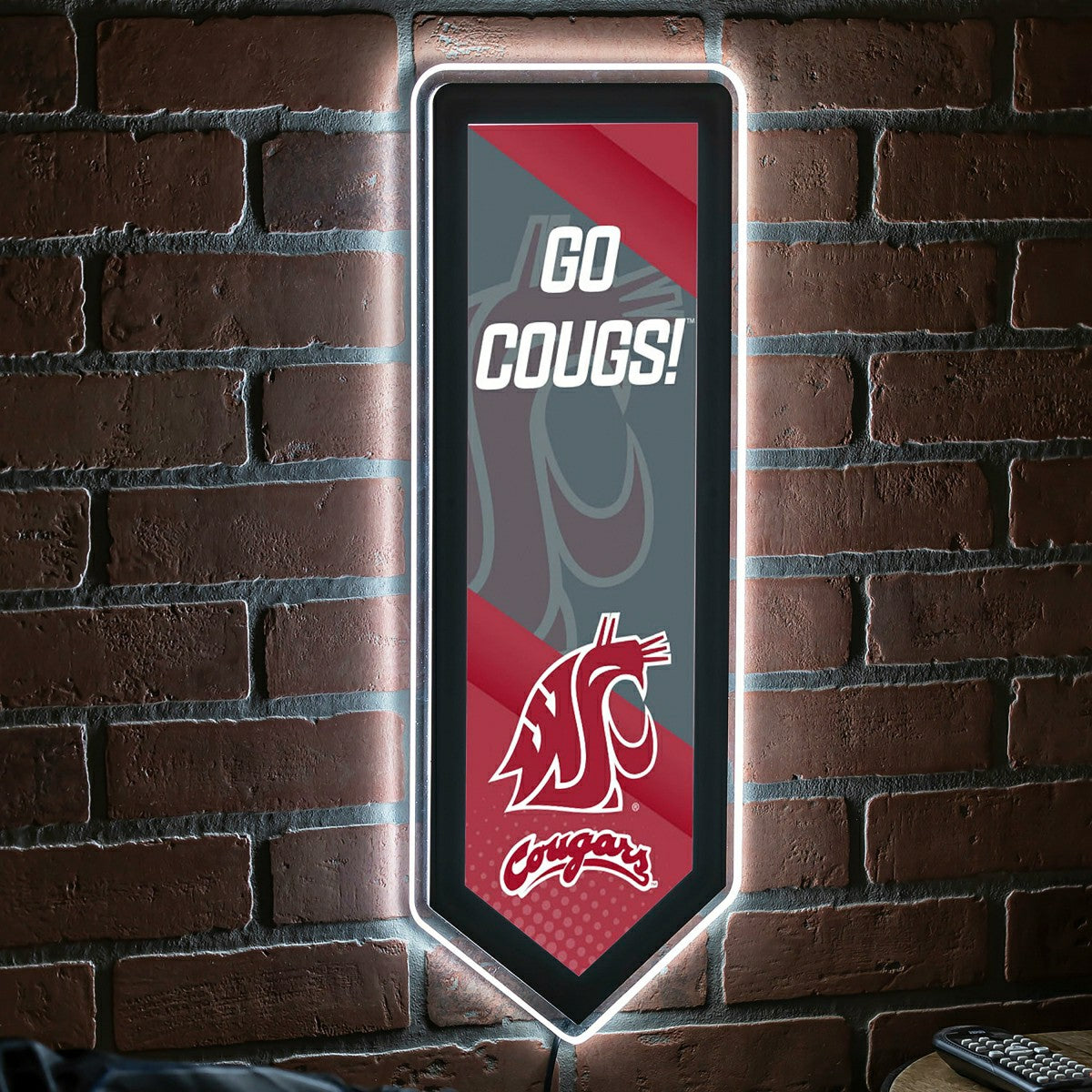 LED Wall Decor, Pennant, Washington State University, Collegiate, Home