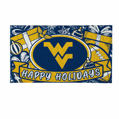 West Virginia University Holiday PVC Mat, 28"x16", Collegiate