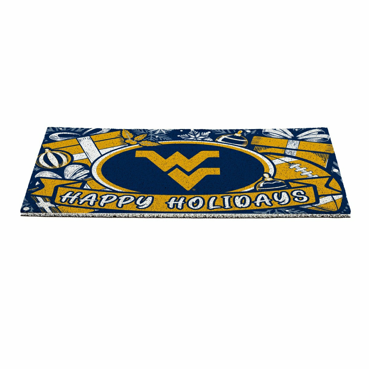 West Virginia University Holiday PVC Mat, 28"x16", Collegiate
