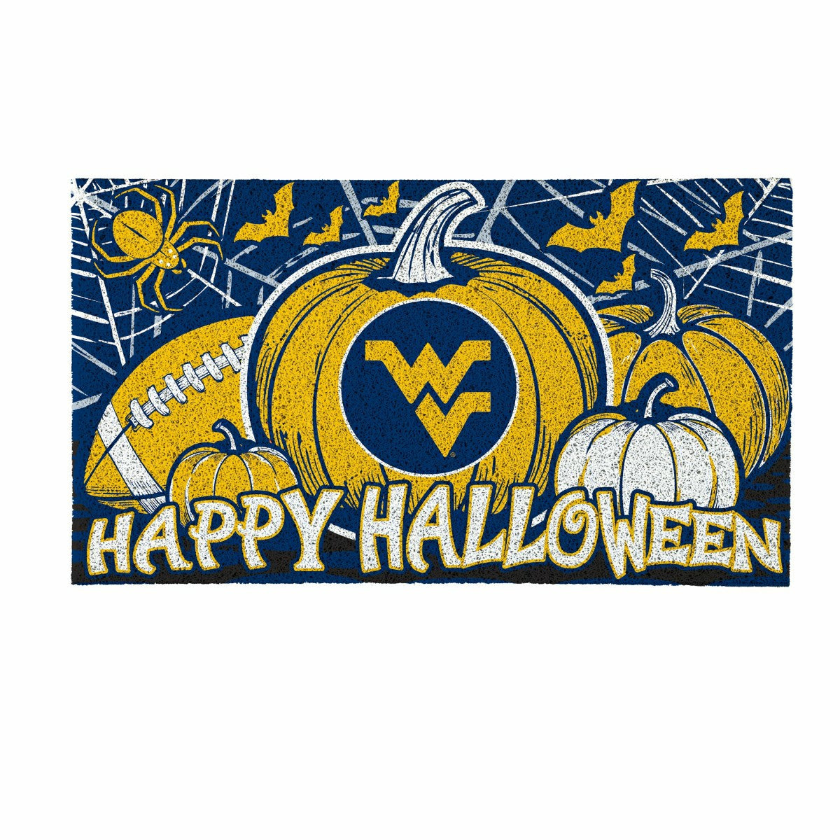 West Virginia University Halloween PVC Mat, 28"x16", Collegiate