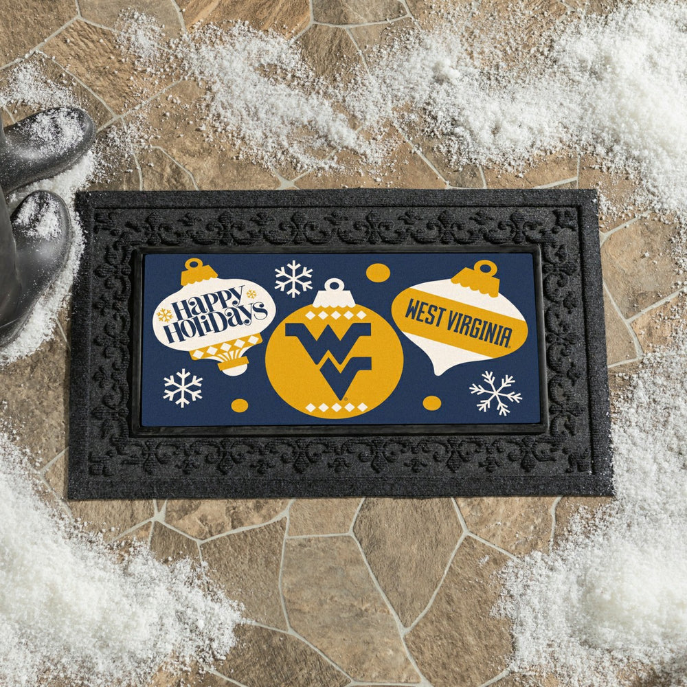 West Virginia University Holiday Flocked Coir Sassafras Switch Mat, 22, Collegiate