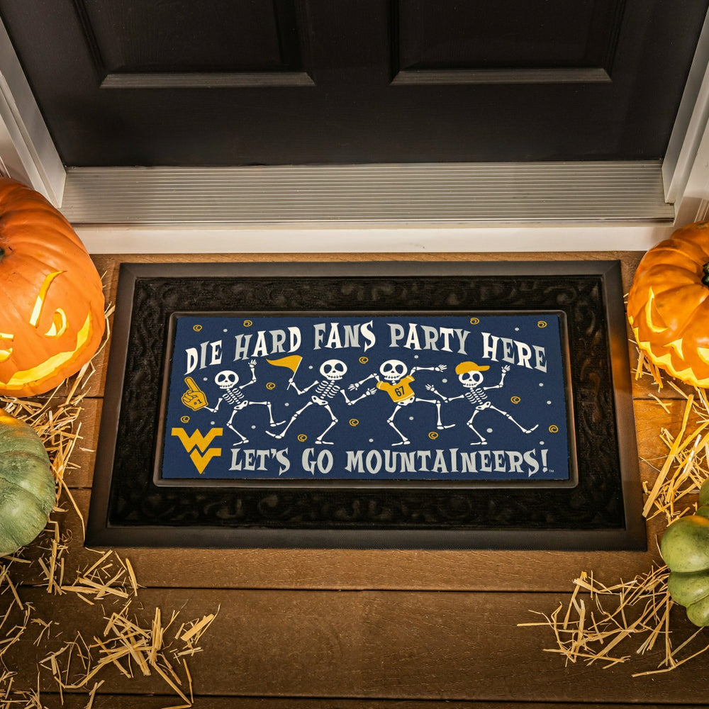 West Virginia University Flocked Coir Halloween Sassafras Switch Mat, , Collegiate