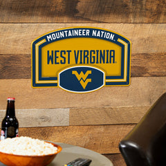 West Virginia University USA Embossed Steel Wall Sign, 11" x 17", Collegiate, Home