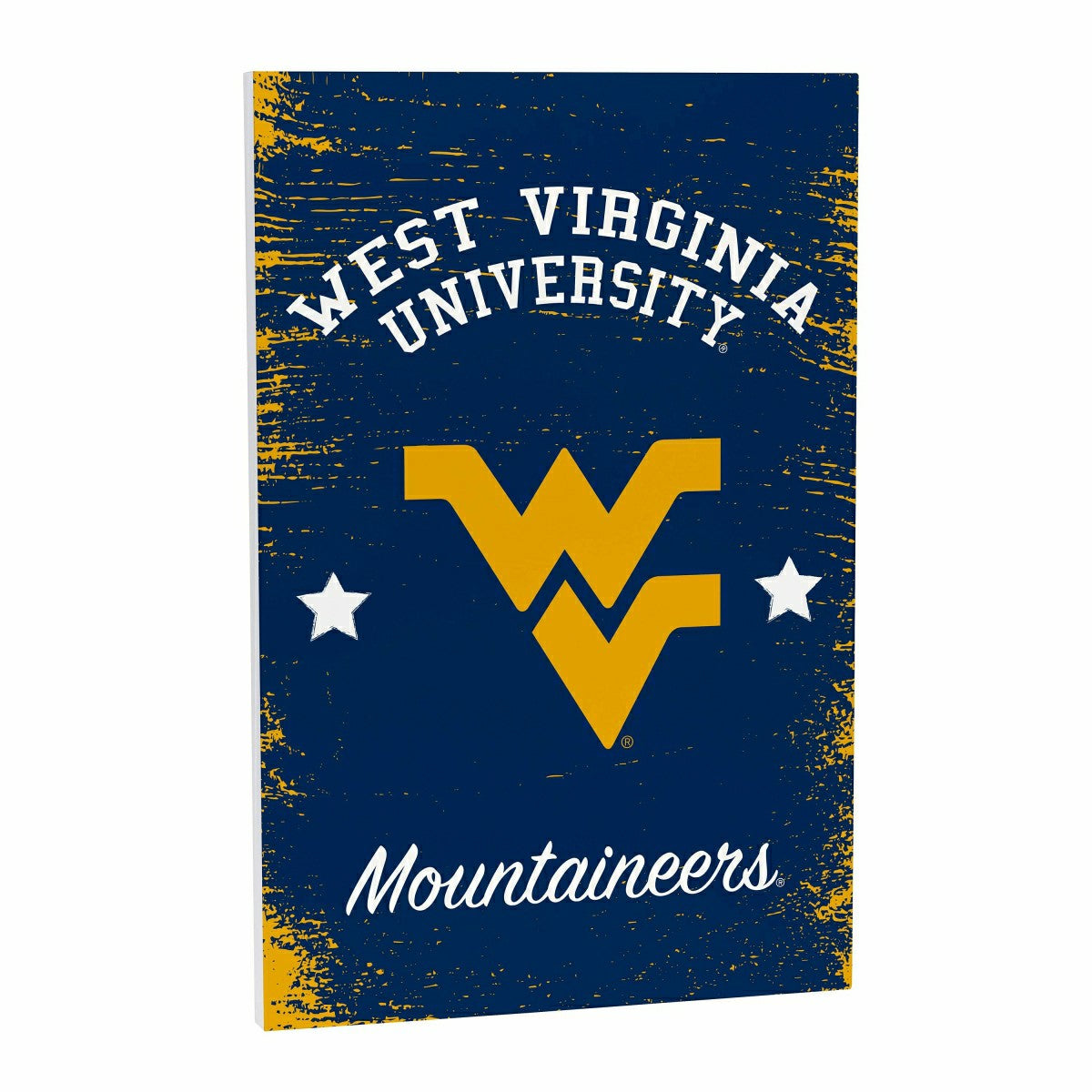 West Virginia University Wood Wall Sign, 16x24, Collegiate, Home