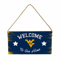 West Virginia University Wood Wall Sign, 6x11, Collegiate, Home