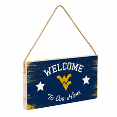 West Virginia University Wood Wall Sign, 6x11, Collegiate, Home