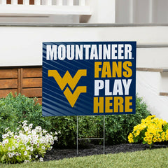 West Virginia University Coroplast Yard Sign "Fans Play Here", Collegiate, Home