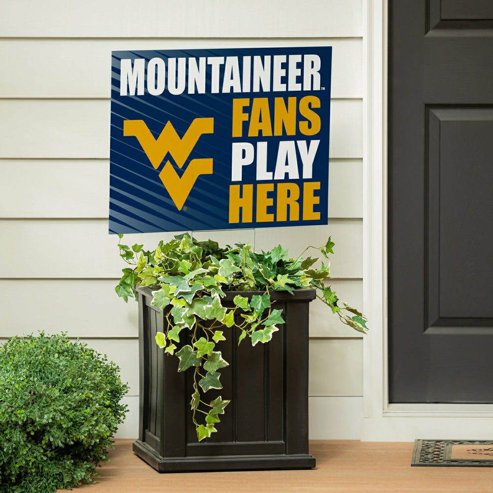 West Virginia University Coroplast Yard Sign "Fans Play Here", Collegiate, Home