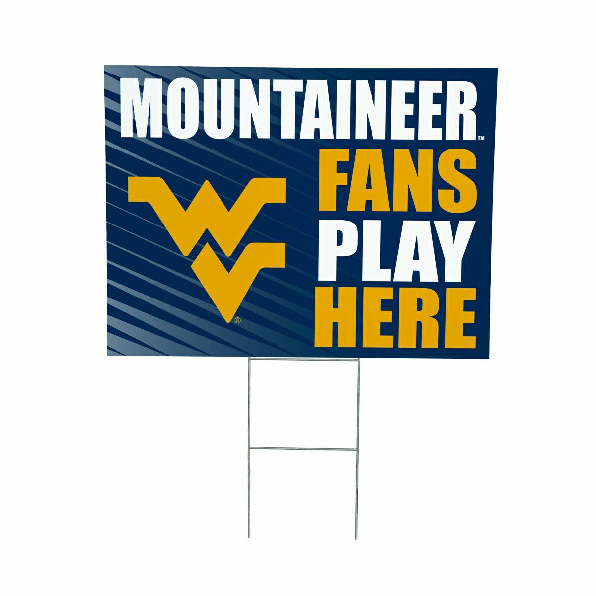 West Virginia University Coroplast Yard Sign "Fans Play Here", Collegiate, Home