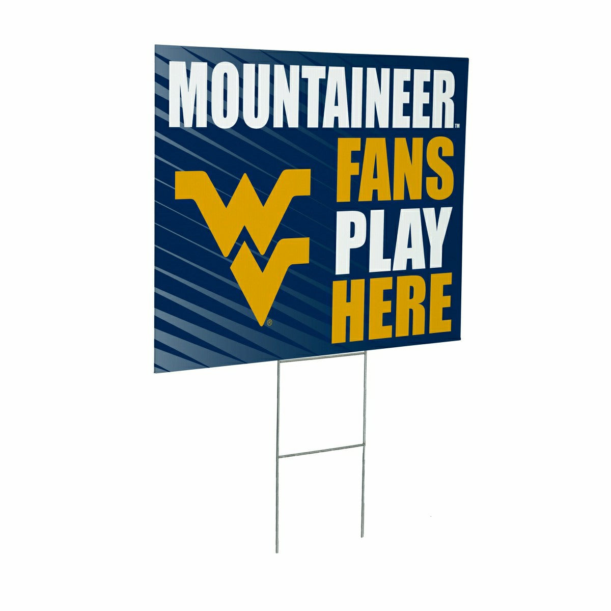 West Virginia University Coroplast Yard Sign "Fans Play Here", Collegiate, Home