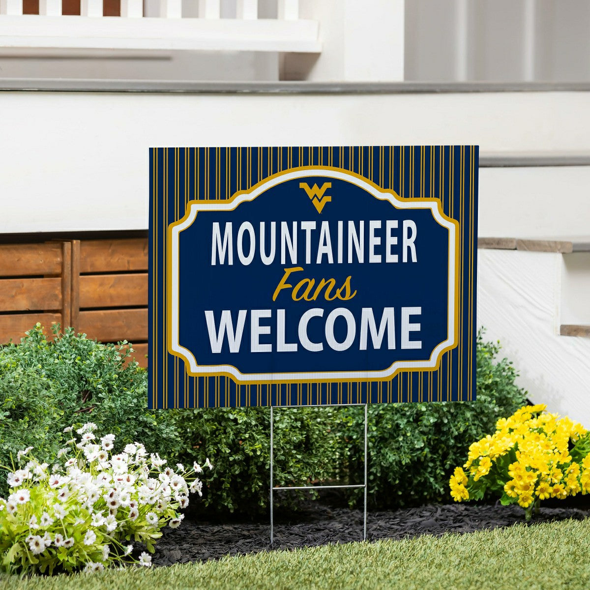 West Virginia University Coroplast Yard Sign, "Fans Welcome", Collegiate, Home