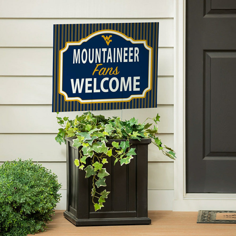 West Virginia University Coroplast Yard Sign, "Fans Welcome", Collegiate, Home