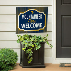 West Virginia University Coroplast Yard Sign, "Fans Welcome", Collegiate, Home