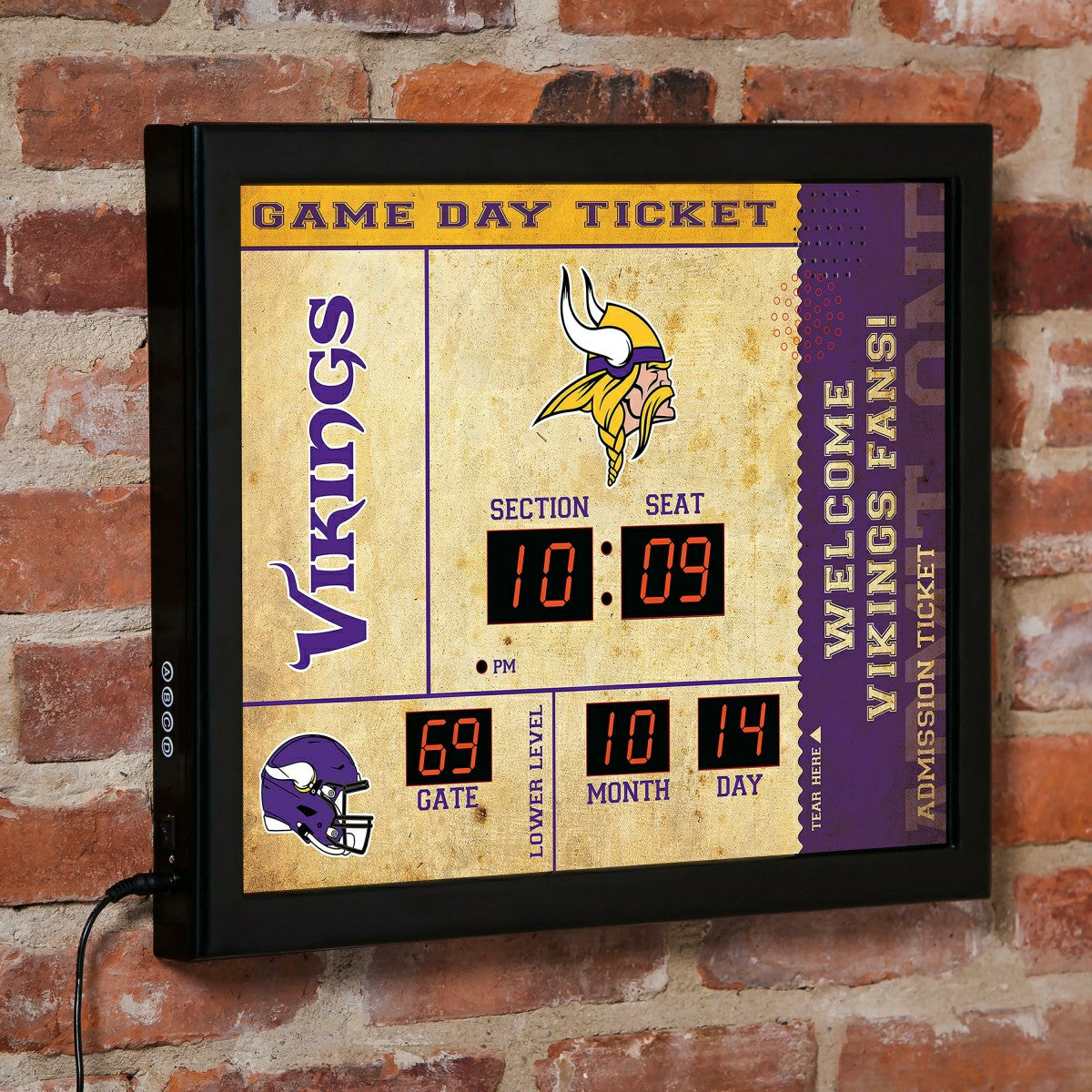 Scoreboard Wall Clock, Minnesota Vikings, Home, NFL