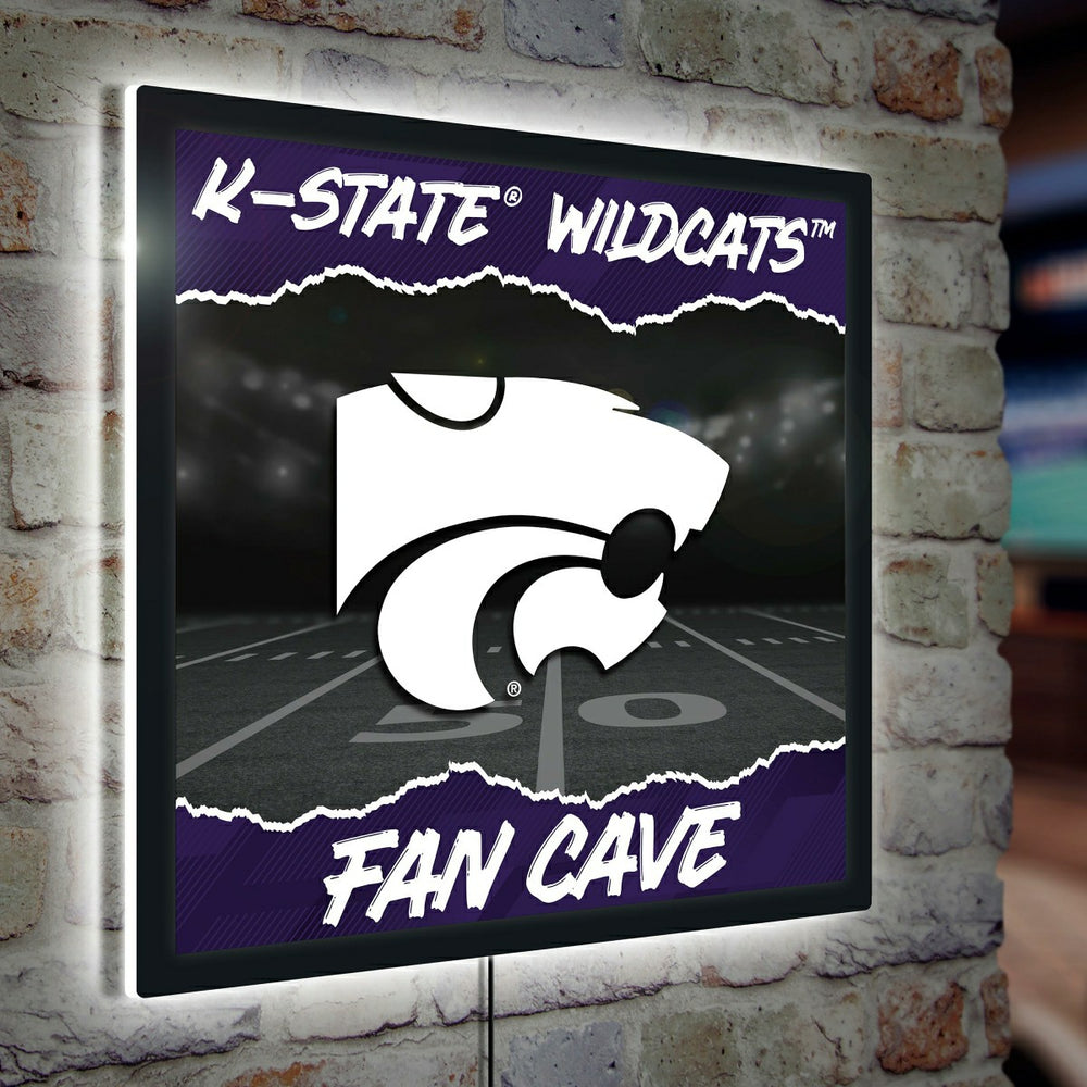 Kansas State University 23"H x 23"L LED Wall Decor, Edgelite, Square, Home, Collegiate
