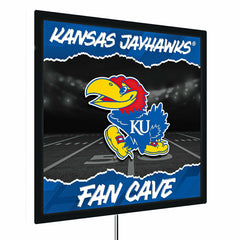 University of Kansas 23"H x 23"L LED Wall Decor, Edgelite, Square, Home, Collegiate