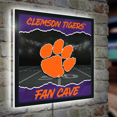 Clemson University 23"H x 23"L LED Wall Decor, Edgelite, Square, Home, Collegiate