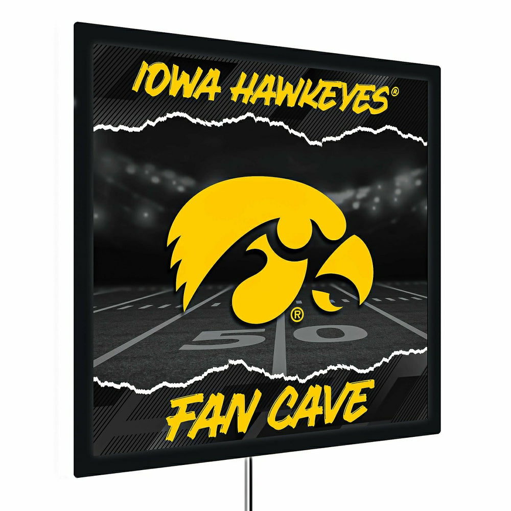 University of Iowa 23"H x 23"L LED Wall Decor, Edgelite, Square, Home, Collegiate