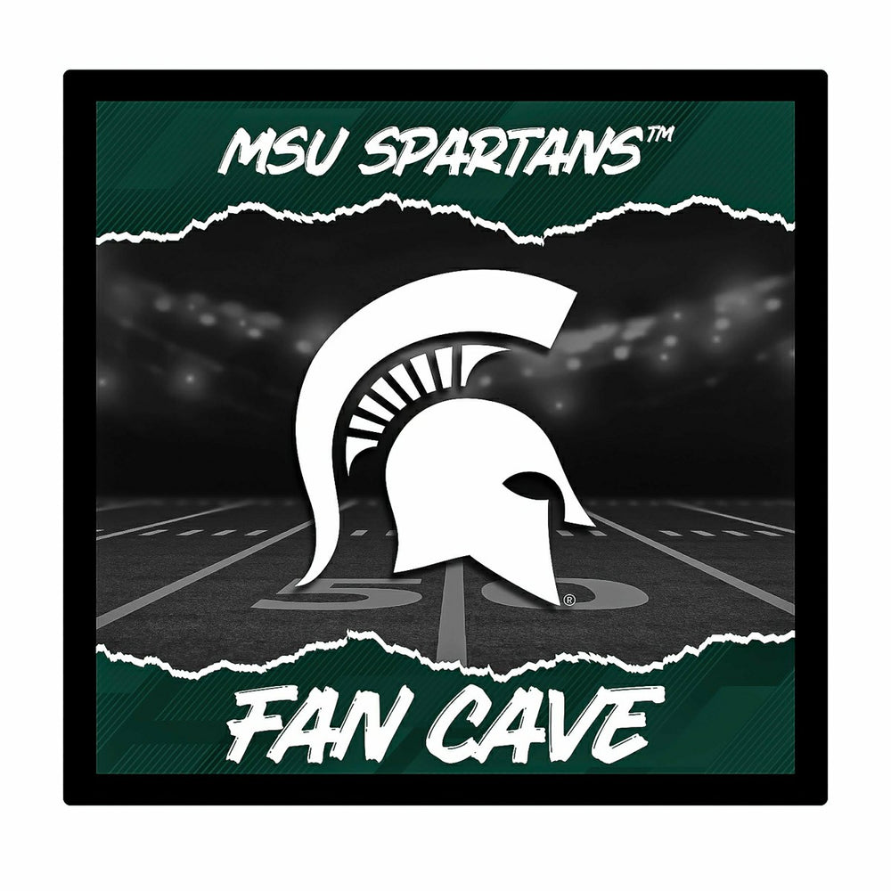 Michigan State University 23"H x 23"L LED Wall Decor, Edgelite, Square, Home, Collegiate