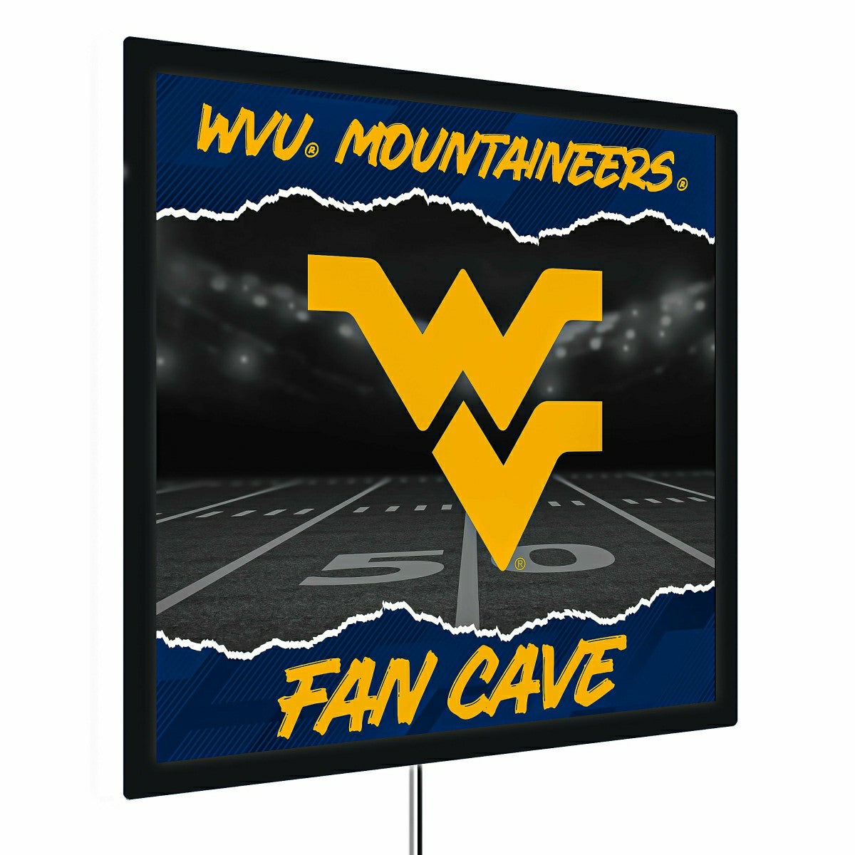 West Virginia University 23"H x 23"L LED Wall Decor, Edgelite, Square, Home, Collegiate