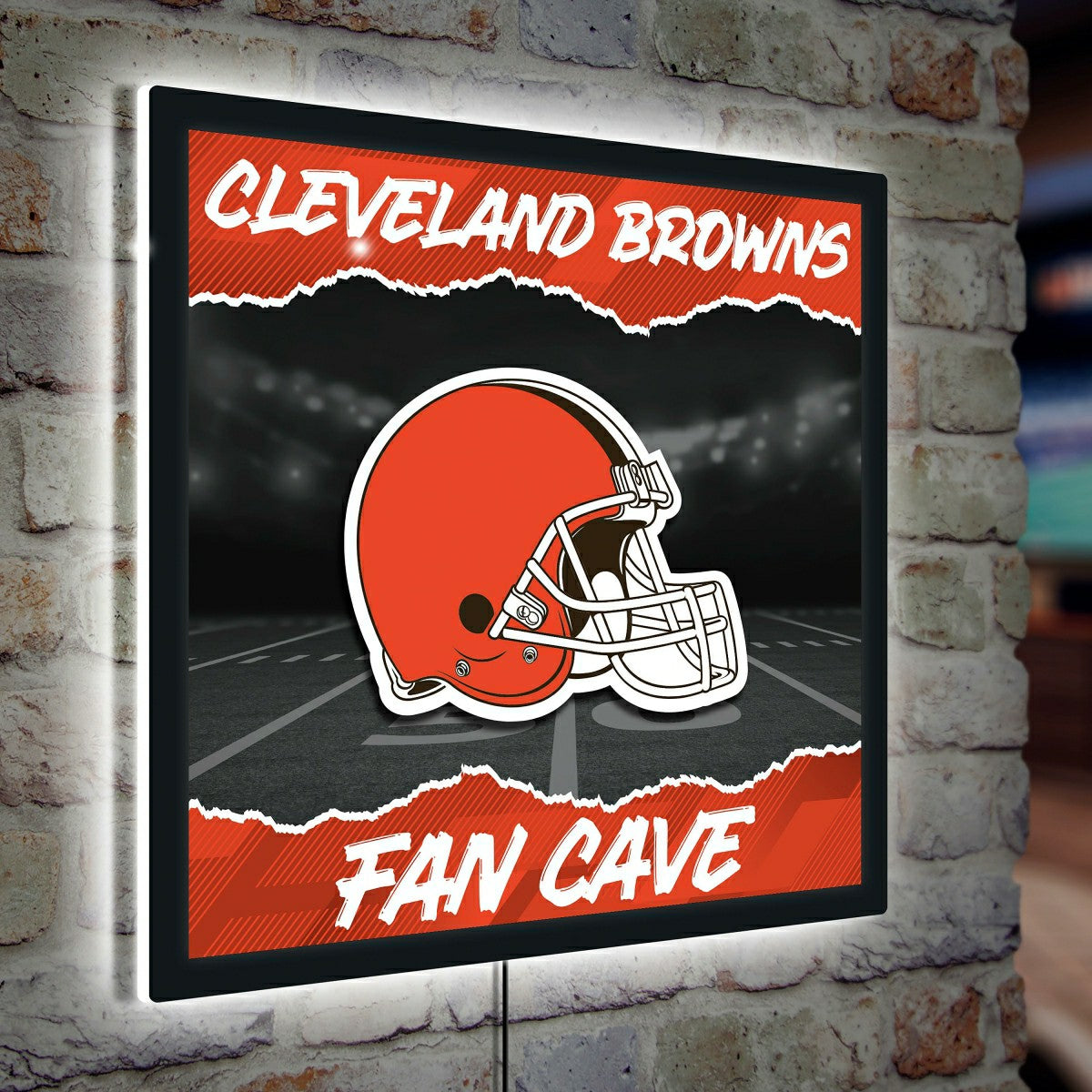 Cleveland Browns 23"H x 23"L LED Wall Decor, Edgelite, Square, Home, NFL