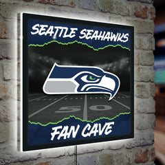 Seattle Seahawks 23"H x 23"L LED Wall Decor, Edgelite, Square, Home, NFL