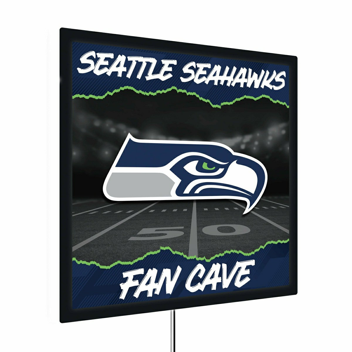 Seattle Seahawks 23"H x 23"L LED Wall Decor, Edgelite, Square, Home, NFL