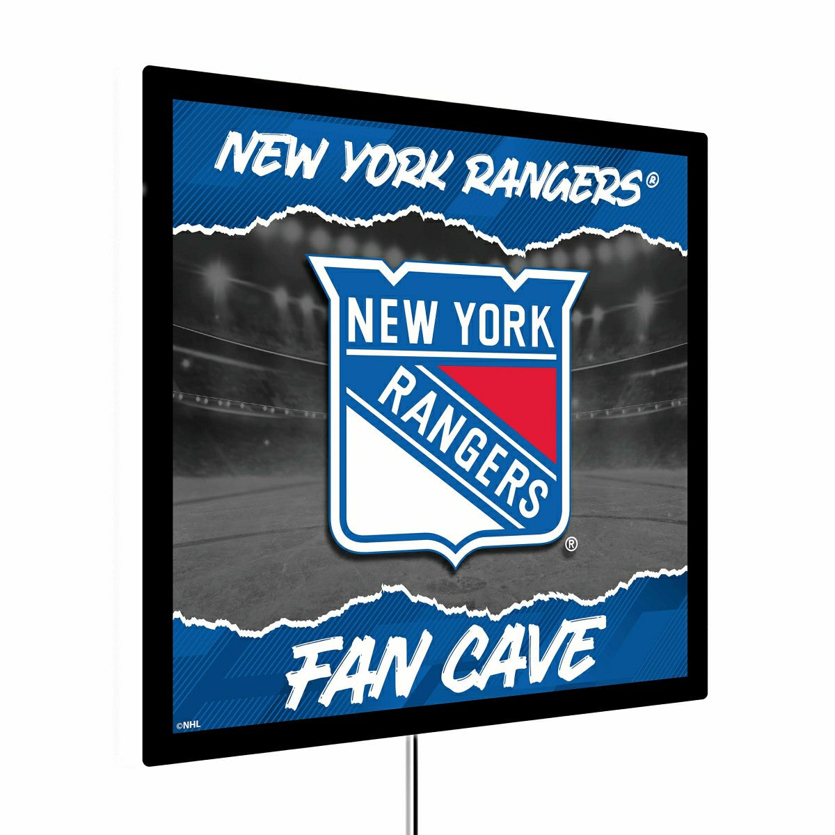 New York Rangers 23"H x 23"L LED Wall Decor, Edgelite, Square, Home, NHL