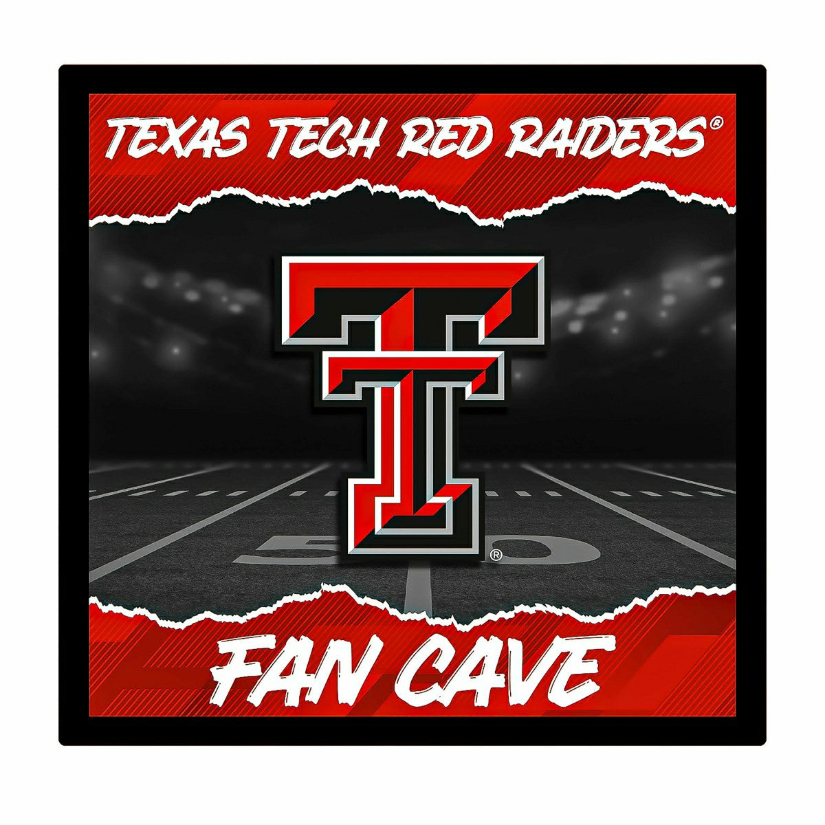 Texas Tech University 23"H x 23"L LED Wall Decor, Edgelite, Square, Home, Collegiate
