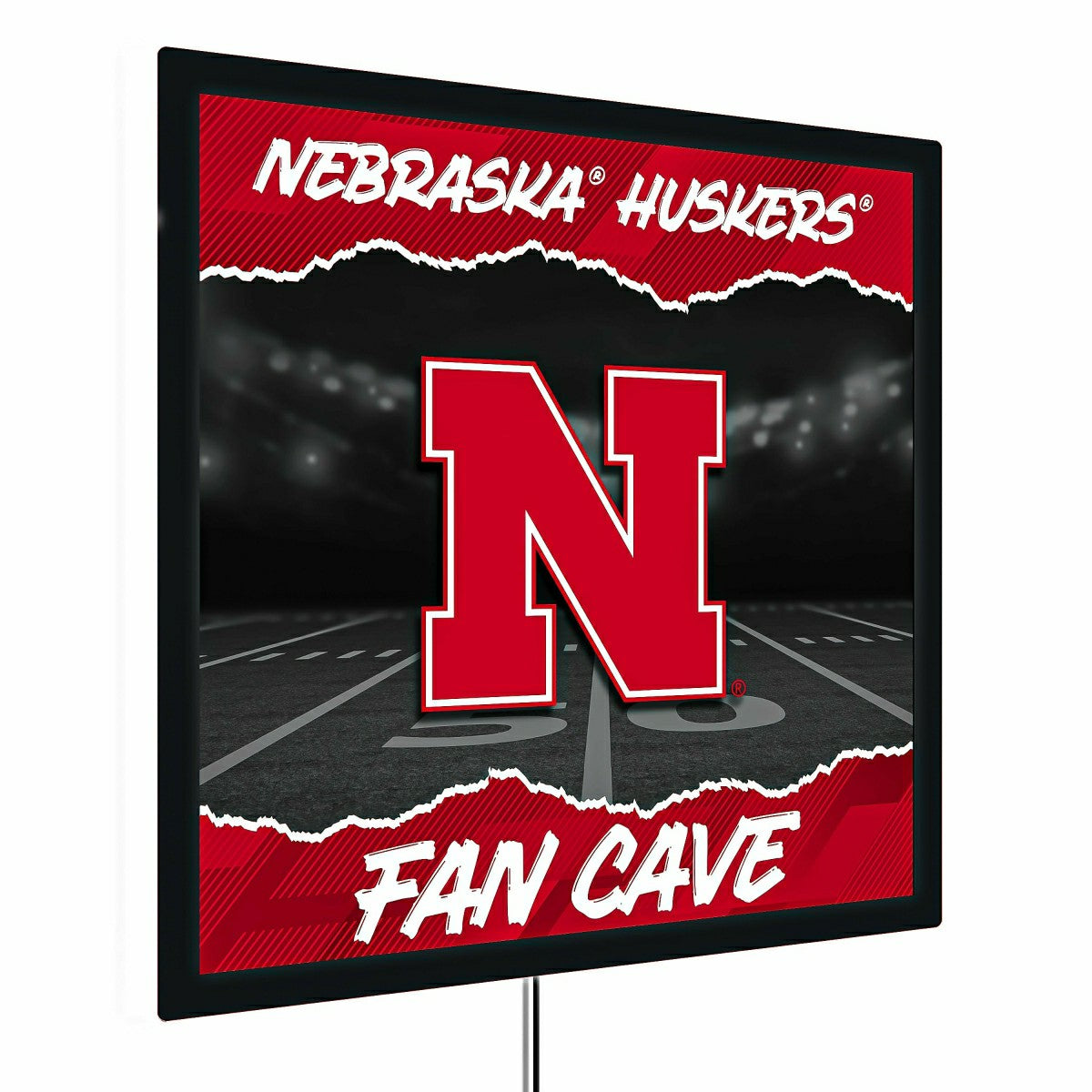 University of Nebraska 23"H x 23"L LED Wall Decor, Edgelite, Square, Home, Collegiate