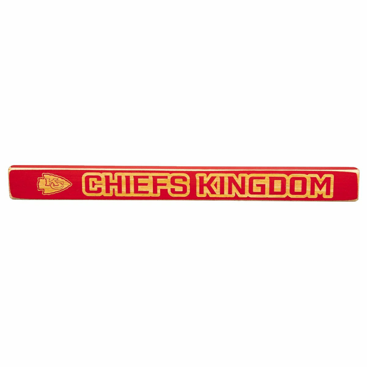 Kansas City Chiefs Engraved Wood Sign, 1.5" x 18", Home