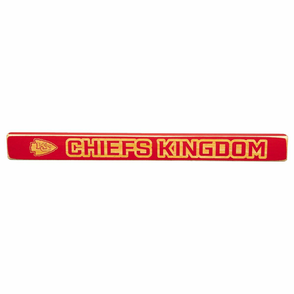 Kansas City Chiefs Engraved Wood Sign, 1.5" x 18", Home