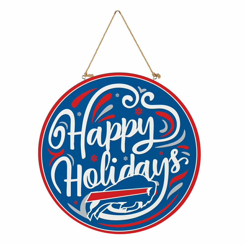 Buffalo Bills Holiday Round Door Décor with Hanging Rope, 18x18, NFL, Home