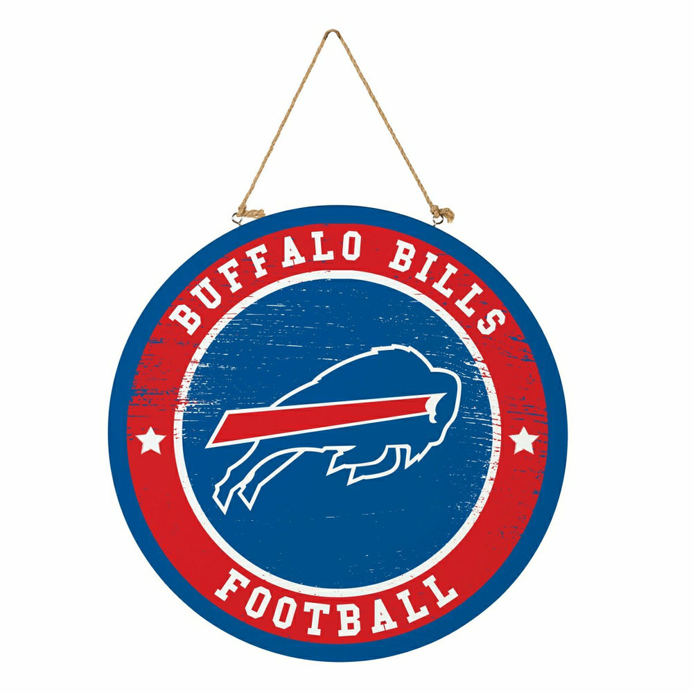 Buffalo Bills Round Door Décor with Hanging Rope, 18x18, NFL, Home