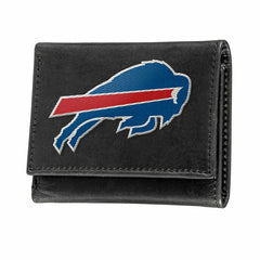 Buffalo Bills Black Tri-Fold Embroidered Wallet, NFL, Home